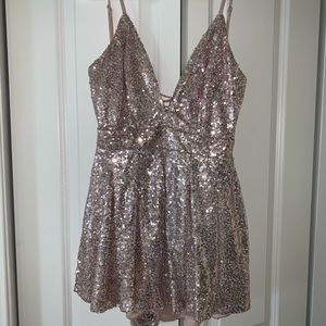Showpo Pink Sequin Romper